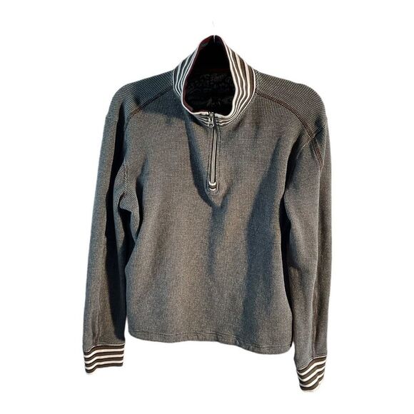 Women’s Robert  Graham Striped Quarter Zip Pullover Sweater Size M - Picture 1 of 12